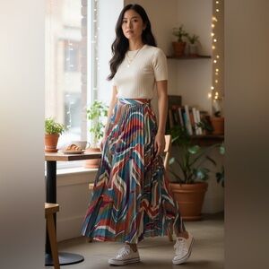 Promod Pleated Maxi Skirt